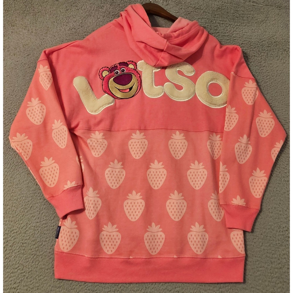 Disney Spirit Jersey Lotso Strawberry Hoodie Pink Toy Story Pullover Small NEW
